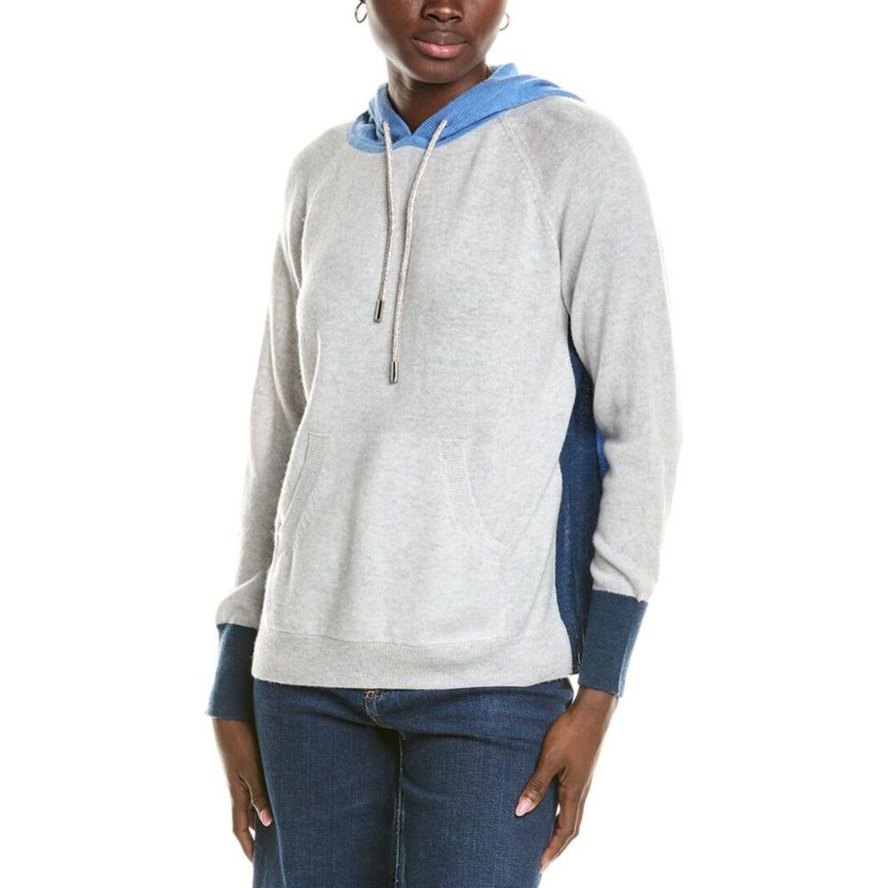 Brodie Cashmere Wool & Cashmere-Blend Contrast Bling String Hoodie